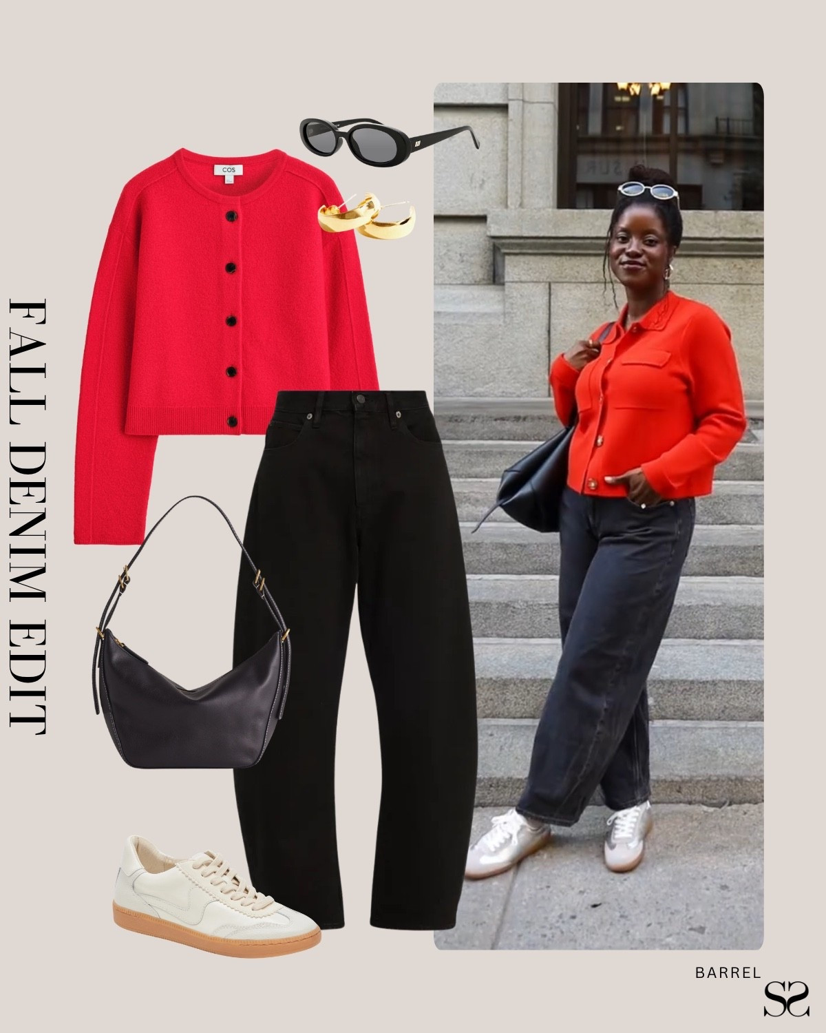 Fall Denim Edit: ways to style barrel jeans: red cardigan, sneakers, woven handbag 

#falloutfit #denimlove #denimedit #barreljean #classicstyle #pinterestoutfit


#LTKStyleTip #LTKSeasonal