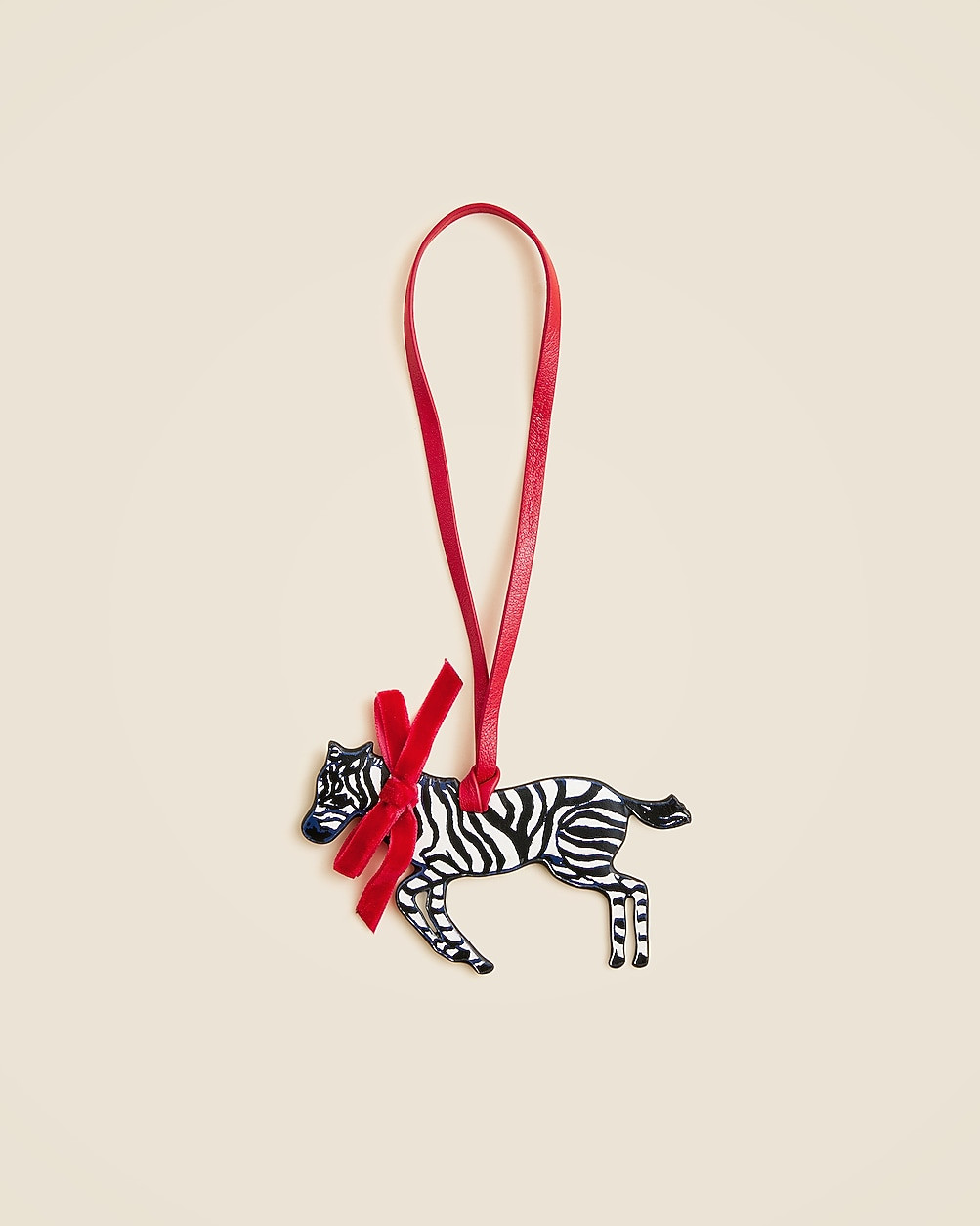 Leather zebra bag charm | J. Crew US
