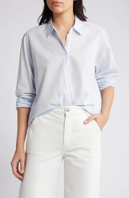 XÍRENA Beau Cotton Button-Up Shirt in Skylight at Nordstrom, Size X-Large | Nordstrom