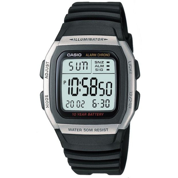 Buy Casio Power LCD Digital Black Resin Strap Watch | Mens watches | Argos | argos.co.uk