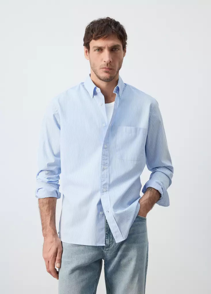 Gestreiftes Regular-Fit.Hemd aus 100 % Baumwolle | Mango EU