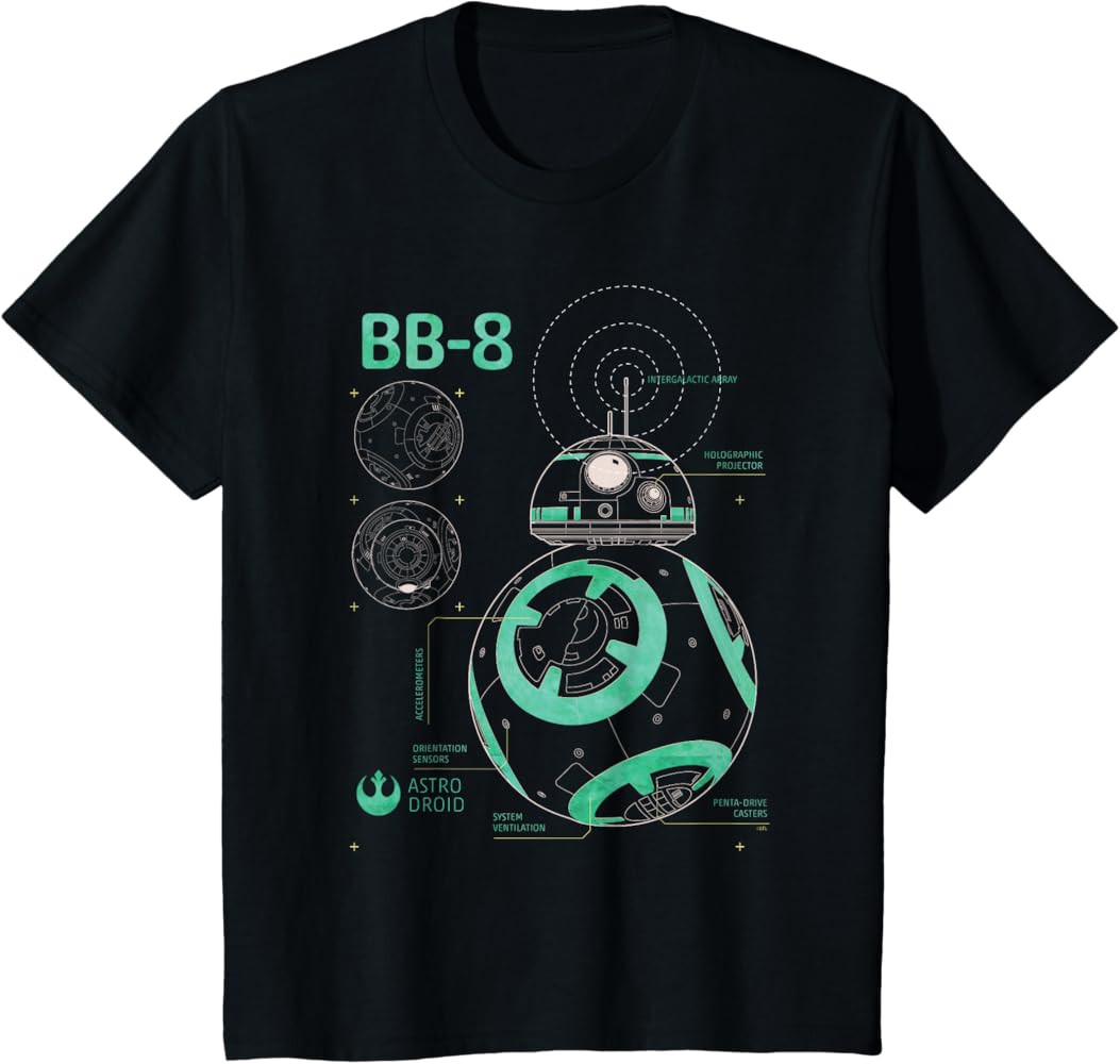 Star Wars BB-8 Astro Droid Blueprint T-Shirt | Amazon (US)