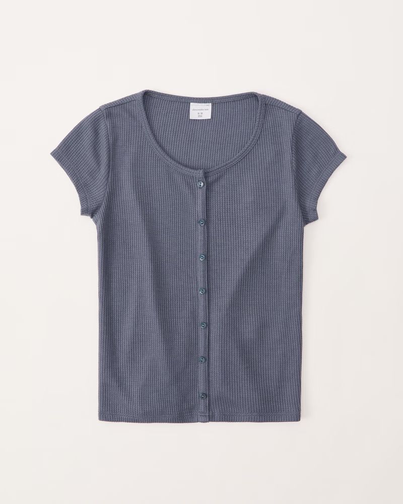 waffle button-through tee | Abercrombie & Fitch (US)