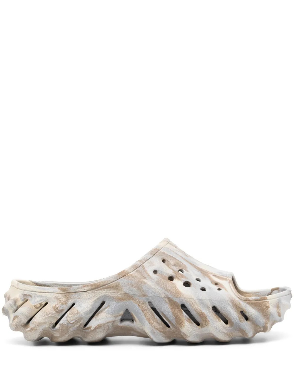 Crocs marble-effect perforated-design crocs - Grey | Farfetch Global