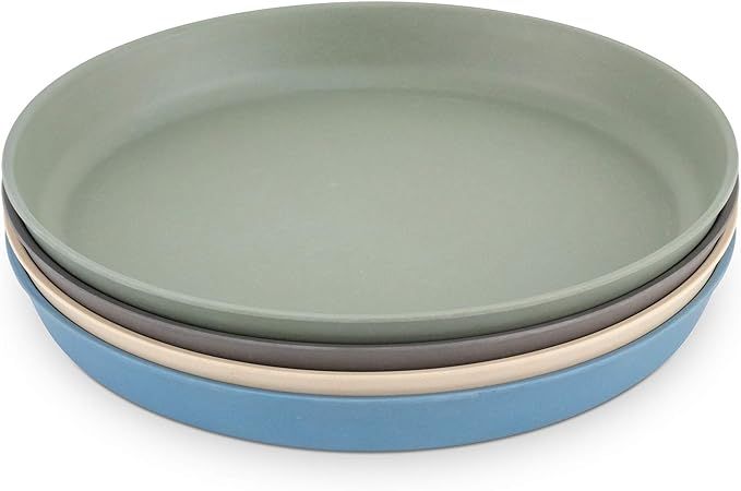 WeeSprout Bamboo Plates (Blue, Green, Gray, & Beige, Without Lids) | Amazon (US)