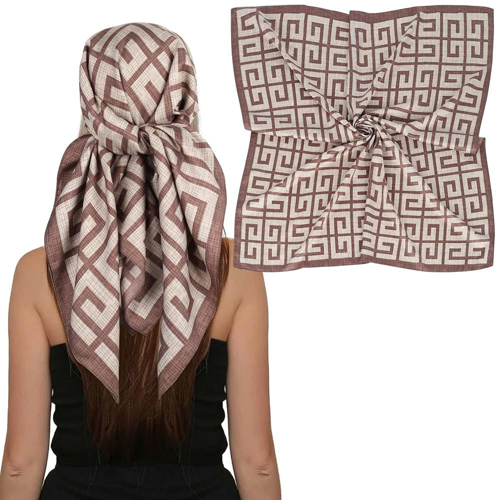 EXTREE Women's 35 inch Fashion Headscarf Silk Satin Scarf for Hair Wrapping at Night Bandana Squa... | Amazon (US)