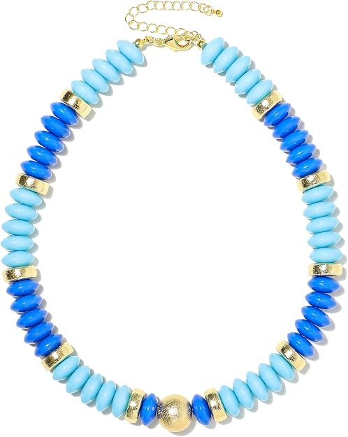RISHEGAE Chunky Beaded Necklace for Women Boho Resin Beaded Choker Necklace Adjustable Surfer Bea... | Amazon (US)