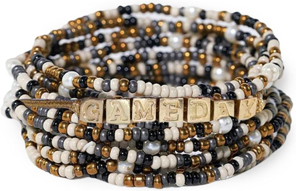 INK + ALLOY Game Day 11-Strand Beaded Bracelet – Handcrafted Stack for Sports Moms, Fans & Stud... | Amazon (US)