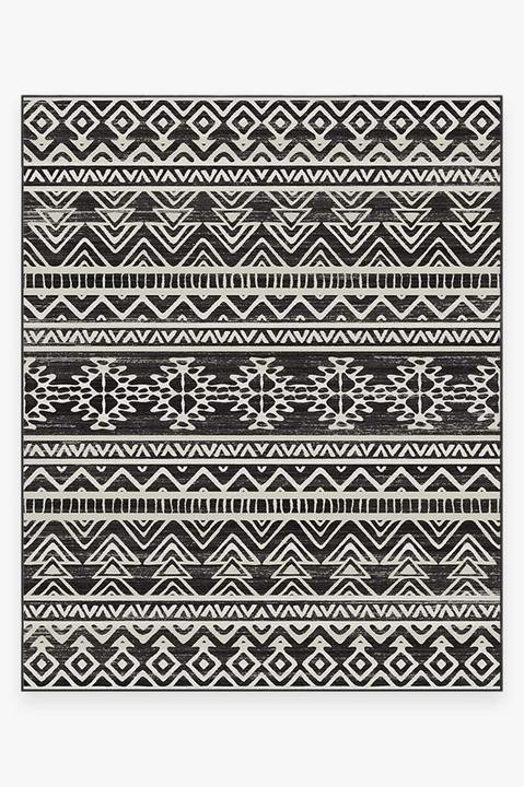 Linear Aztec Black Rug | Ruggable