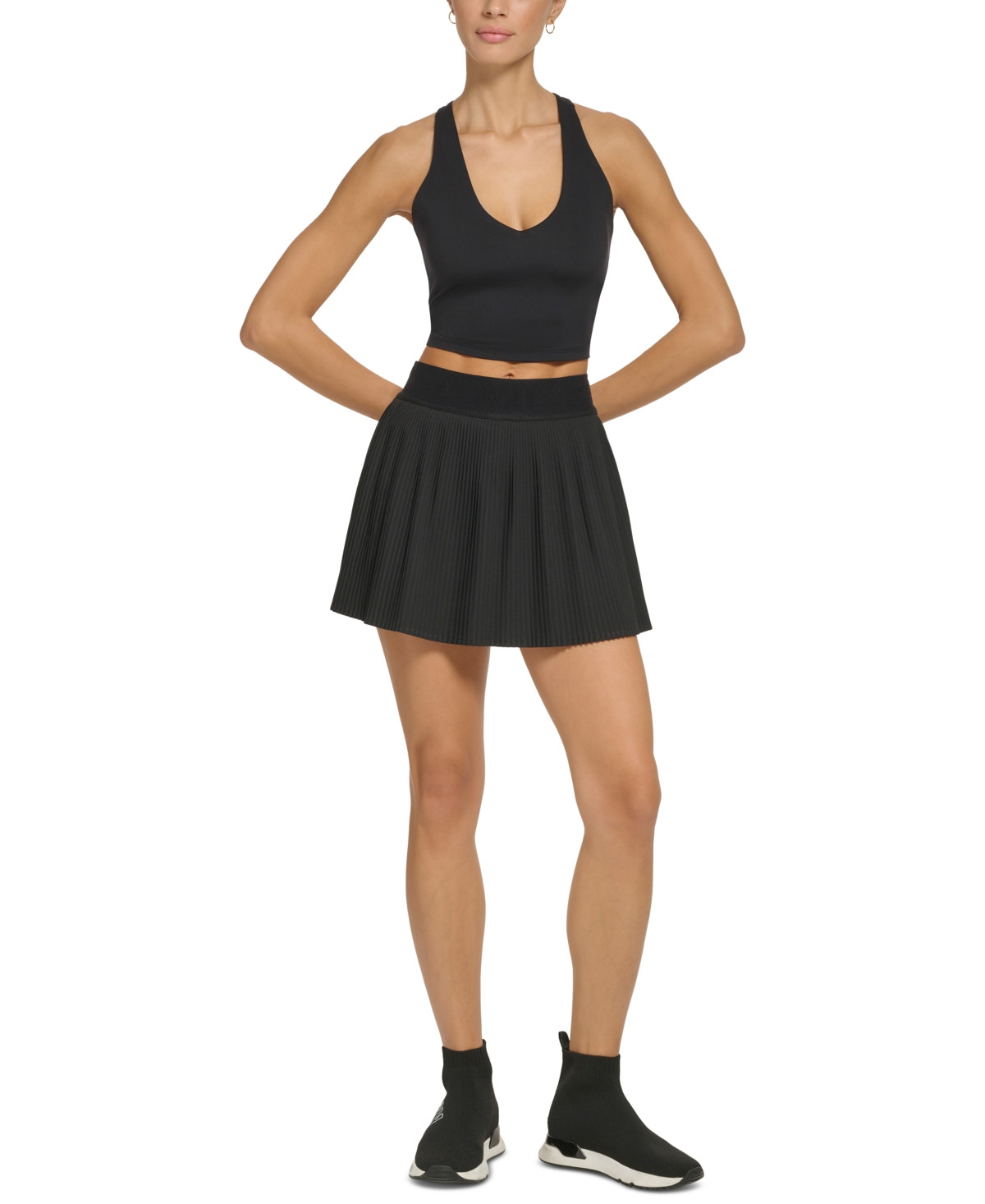 Dkny Sport Women's Performance Pleated Tennis Skirt - Black | Macy's