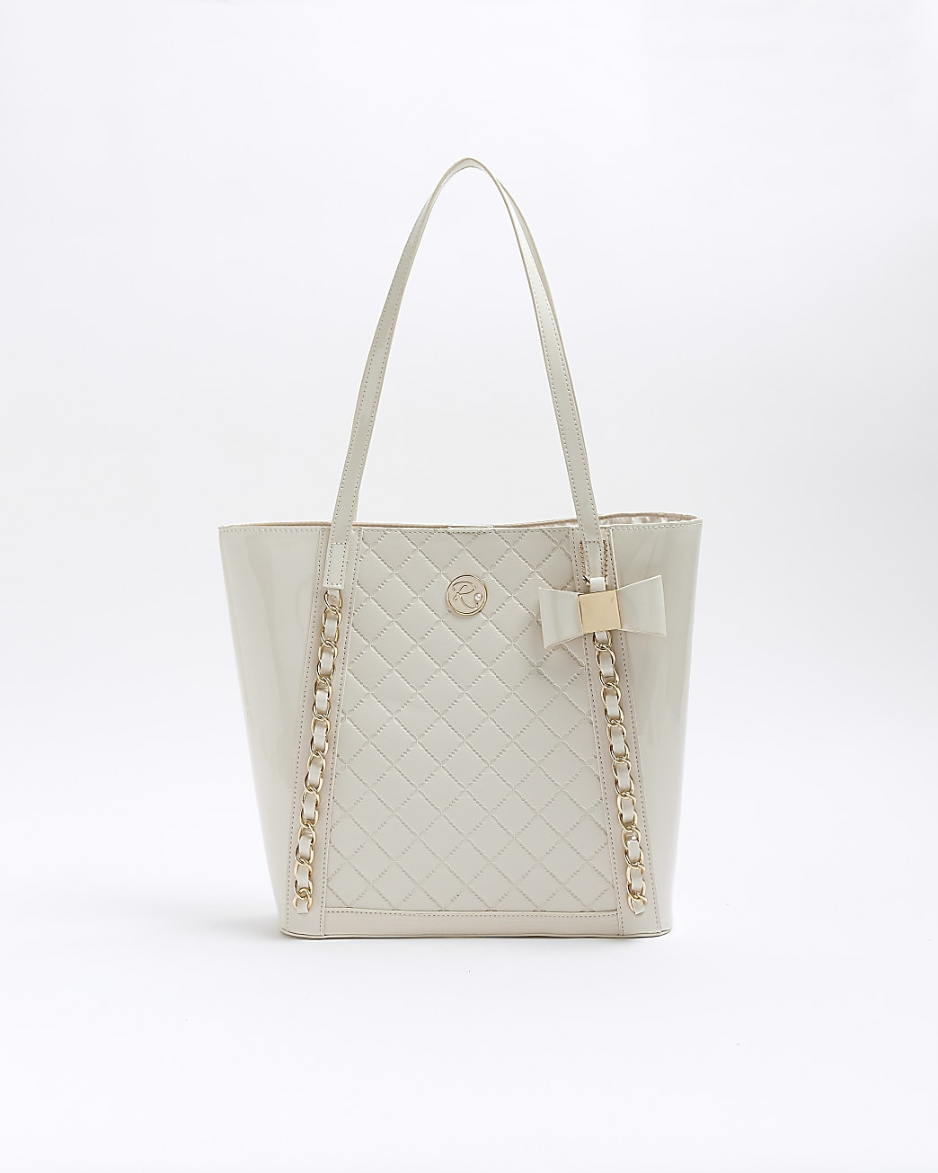 Girls cream quilted chain detail shopper bag | River Island (UK & IE)