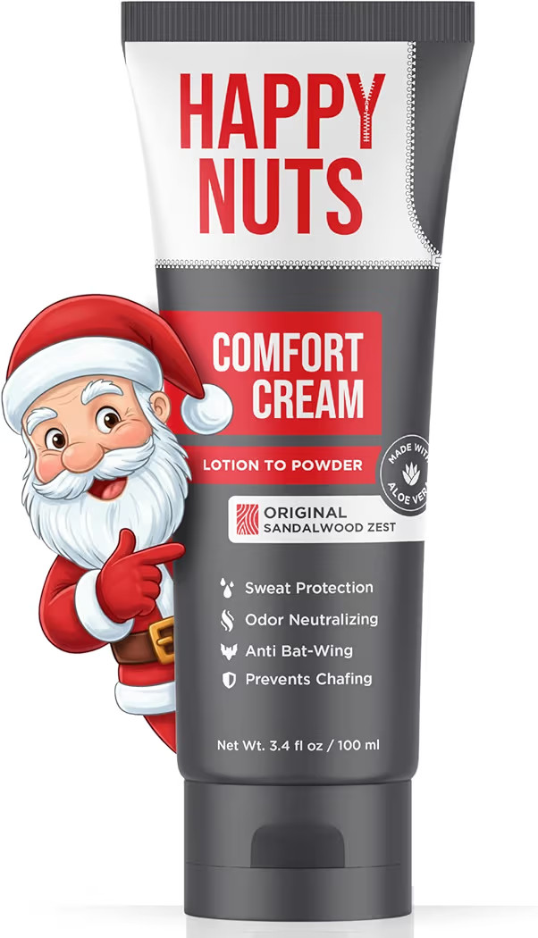 HAPPY NUTS Comfort Cream Deodorant For Men: Anti-Chafing Sweat Defense, Odor Control, Aluminum-Fr... | Amazon (US)