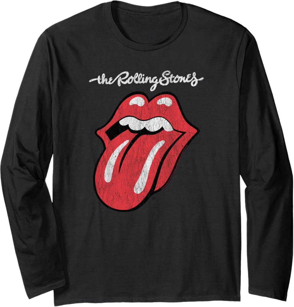 Rolling Stones Official Script Tongue Long Sleeve T-Shirt | Amazon (US)