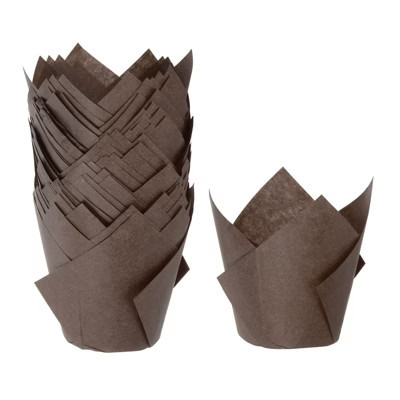 Unique Bargains Greaseproof Paper Tulip Style Disposable Cupcake Liners 50 Pcs Coffee | Target
