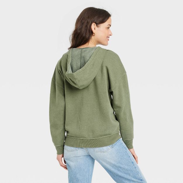 Women&#39;s Fleece Hooded Sweatshirt - Universal Thread&#8482; Green S | Target
