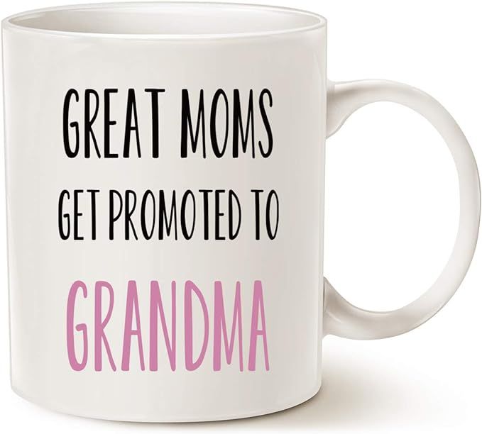 MAUAG Mothers Day Funny Grandma Coffee Mug, Great Moms Get Promoted to Grandma Best Birthday Gift... | Amazon (US)