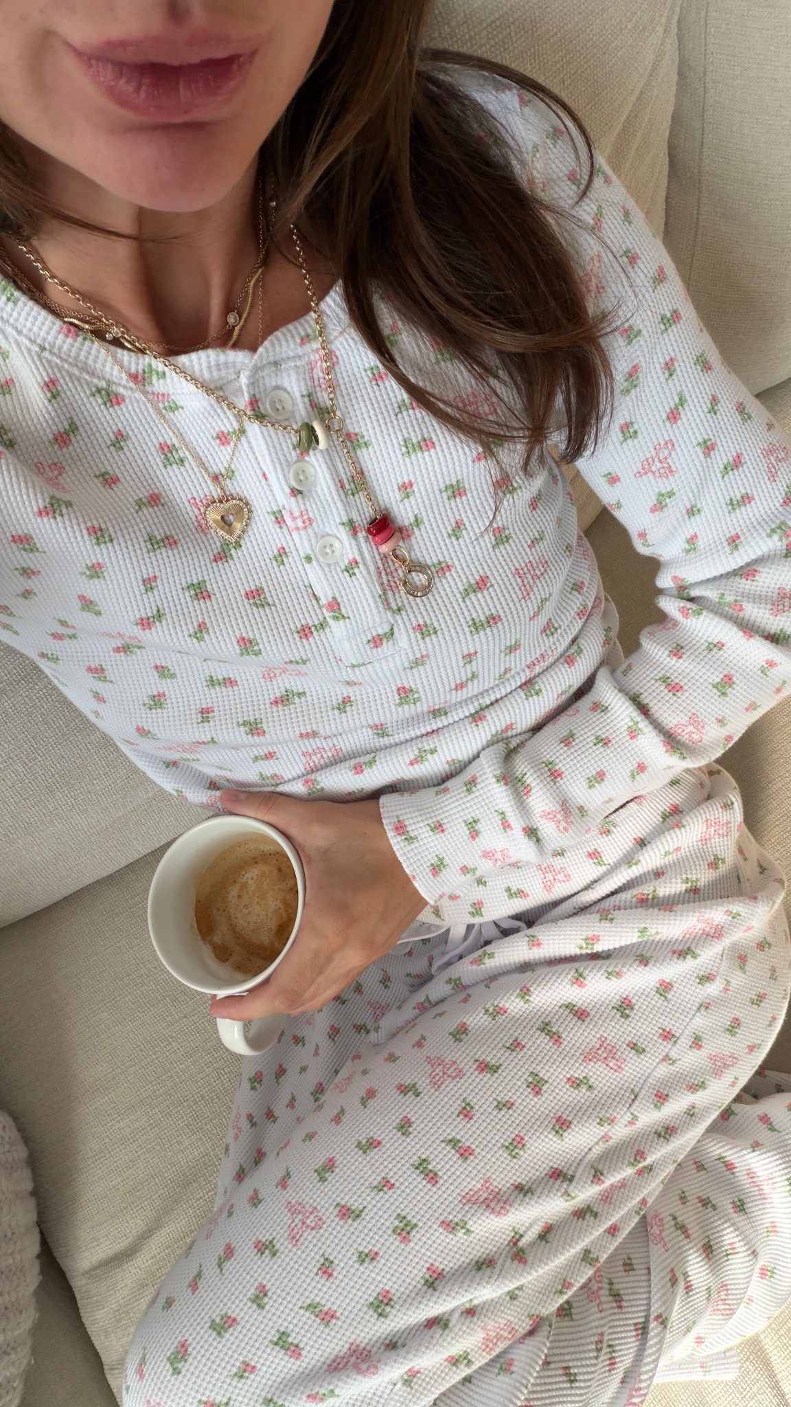 Love these pjs for spring! Wearing XS in both