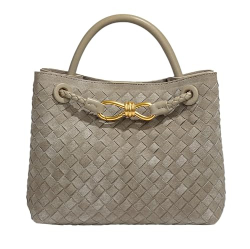 Suede Woven Tote Bag for Women PU Leather Hobo Bags Casual Crossbody Purse Shoulder Satchel Bag T... | Amazon (US)
