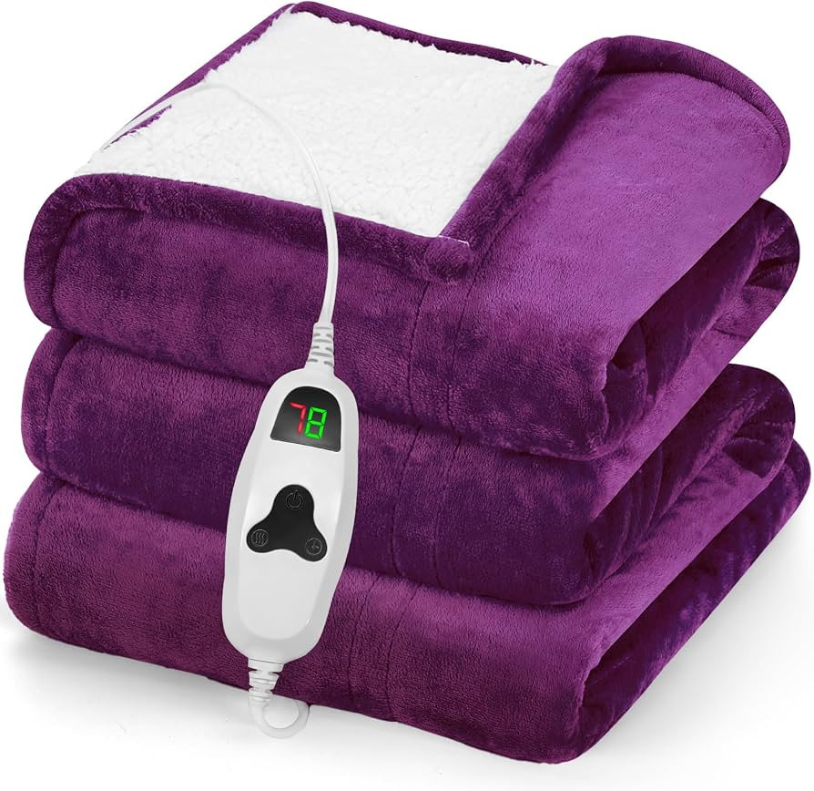 greenoak Heated Blanket Electric Throw 50"X60", Heating Blanket with 10 Heat Levels 8 Hours Auto-... | Amazon (US)