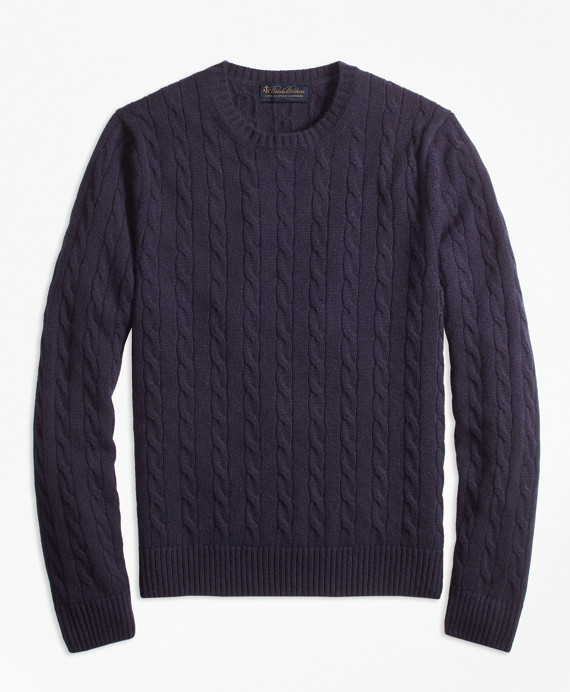 Cable-Knit Crewneck Cashmere Sweater | Brooks Brothers