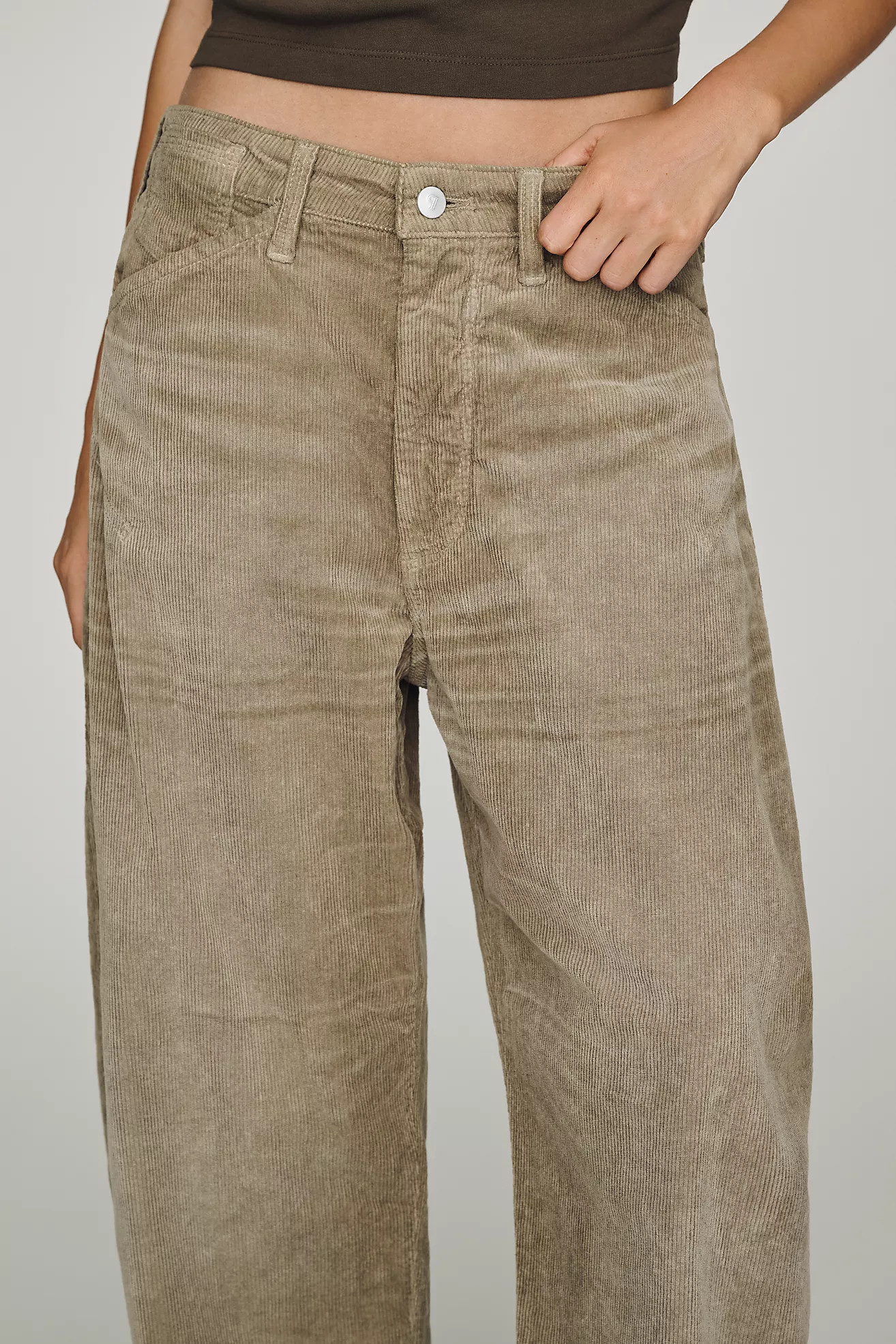 Pilcro Kayden Corduroy High-Rise Barrel-Leg Jeans | Anthropologie (US)