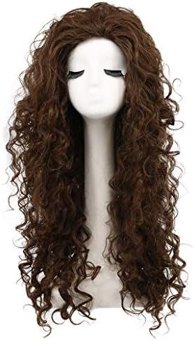 Karlery Women's Fluffy Curly Dark Brown wig Halloween Cosplay Wig Anime Costume Party Wig | Amazon (US)