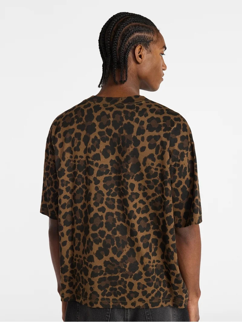 No Boundaries Oversized Cropped Tee with Short Sleeves, Men's and Big Men's XS-5XL | Walmart (US)