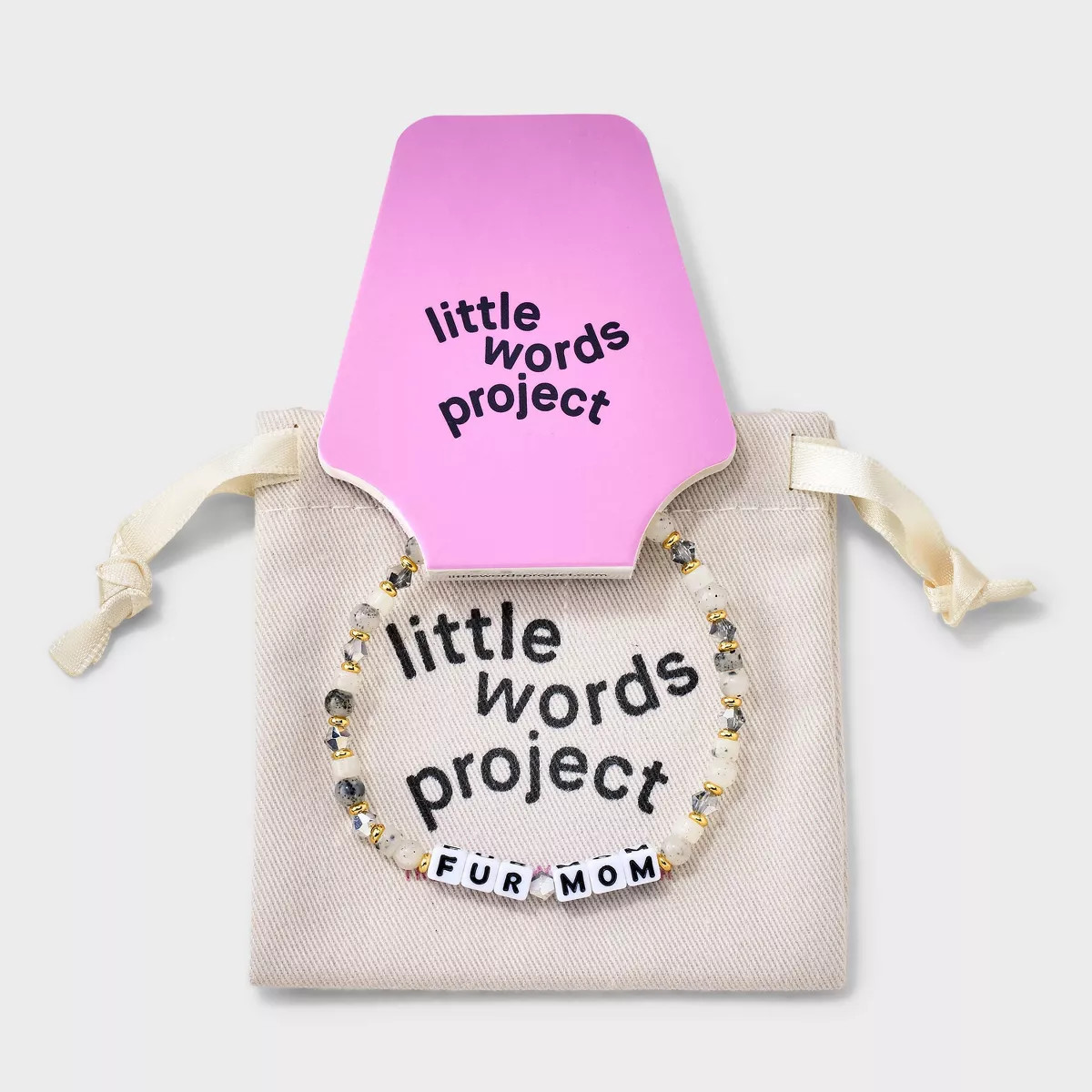 Little Words Project Fur Mom Beaded Bracelet - Gray | Target