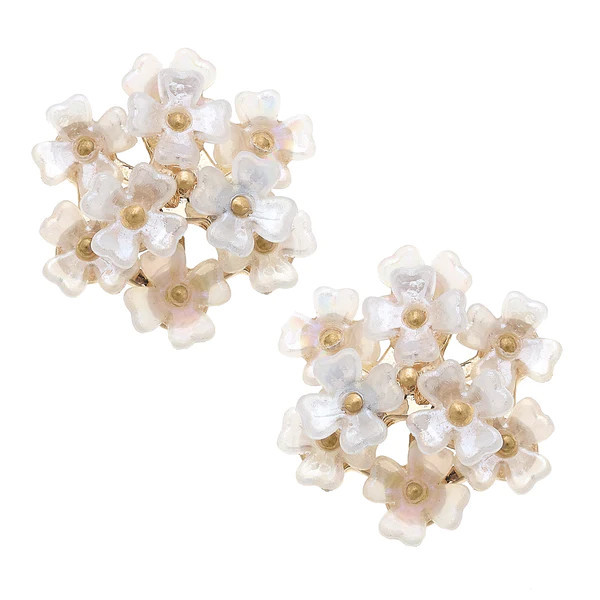Esme Flower Stud Earrings in Ivory | CANVAS