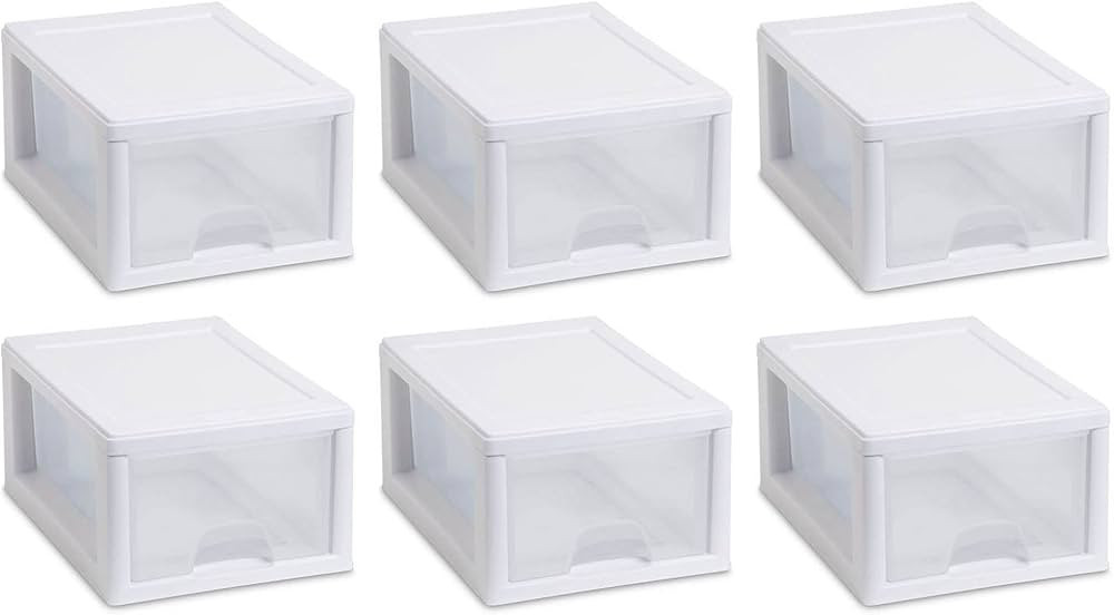 Sterilite 20518006 Sackable Storage Drawer, Pack of 6 | Amazon (US)