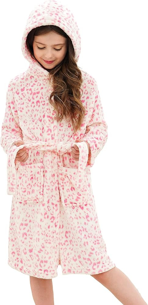 Doctor Unicorn Soft Hooded Rainbow Bathrobe Sleepwear for Girls | Amazon (US)