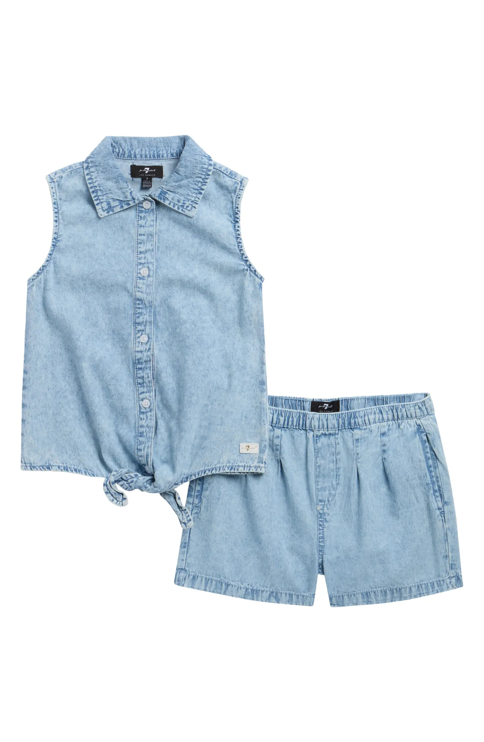 Kids' Cherry Print Sleeveless Button-Up & Shorts Set | Nordstrom Rack