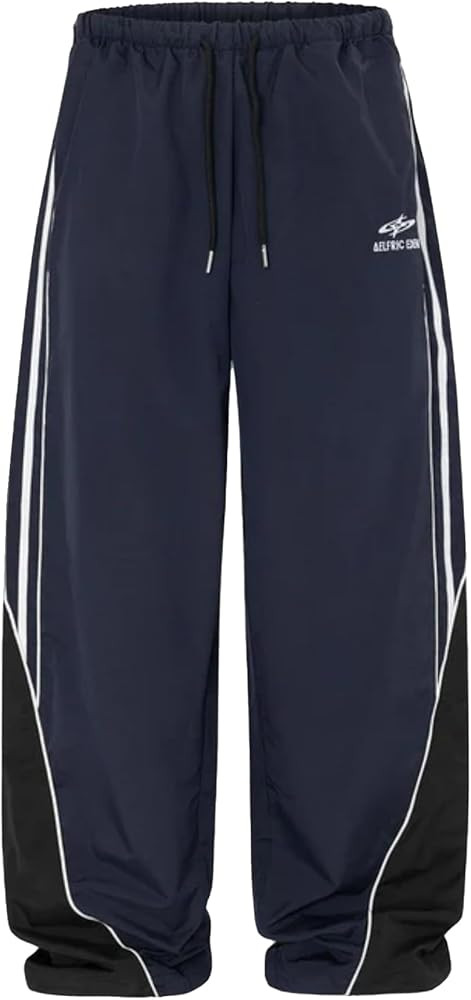 Aelfric Eden Womens Embroidery Patchwork Striped Track Pants Unisex Baggy Sweatpants Wide Leg Dra... | Amazon (US)