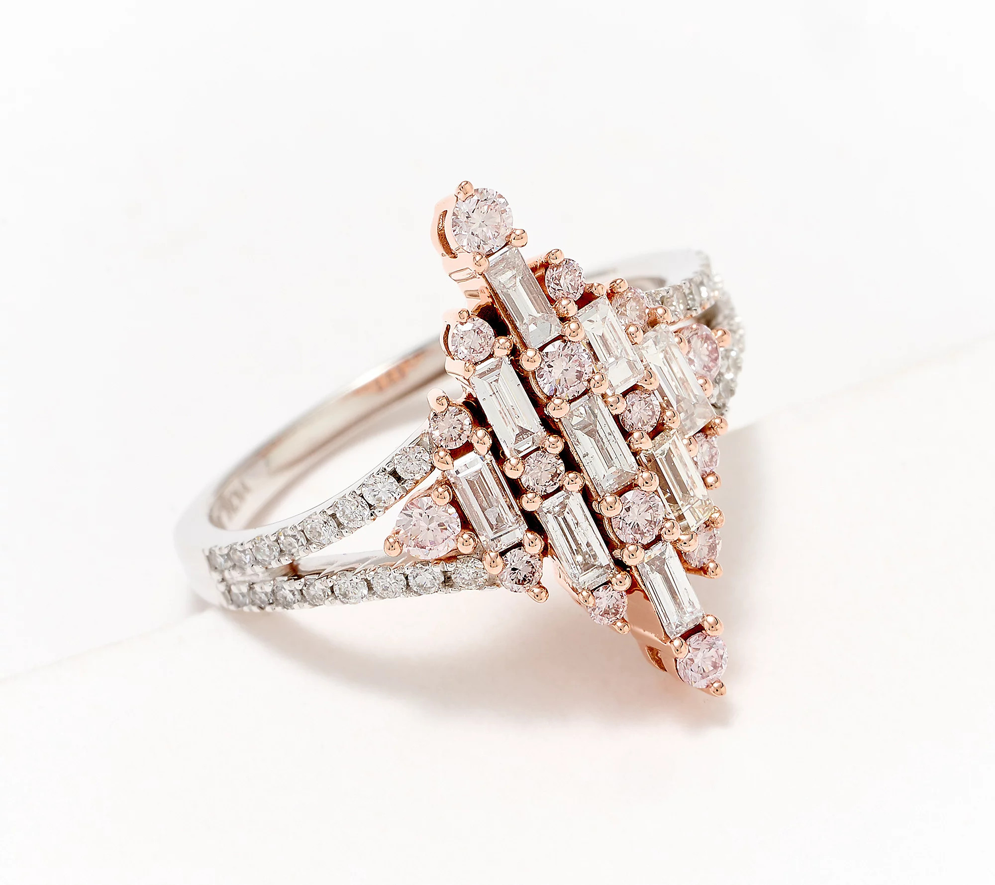Affinity Diamonds Mixed-Cut Pink & White Ring, 1.00 cttw | QVC