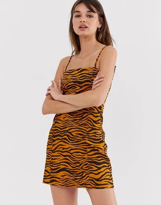 Monki mini cami dress in tiger print | ASOS US