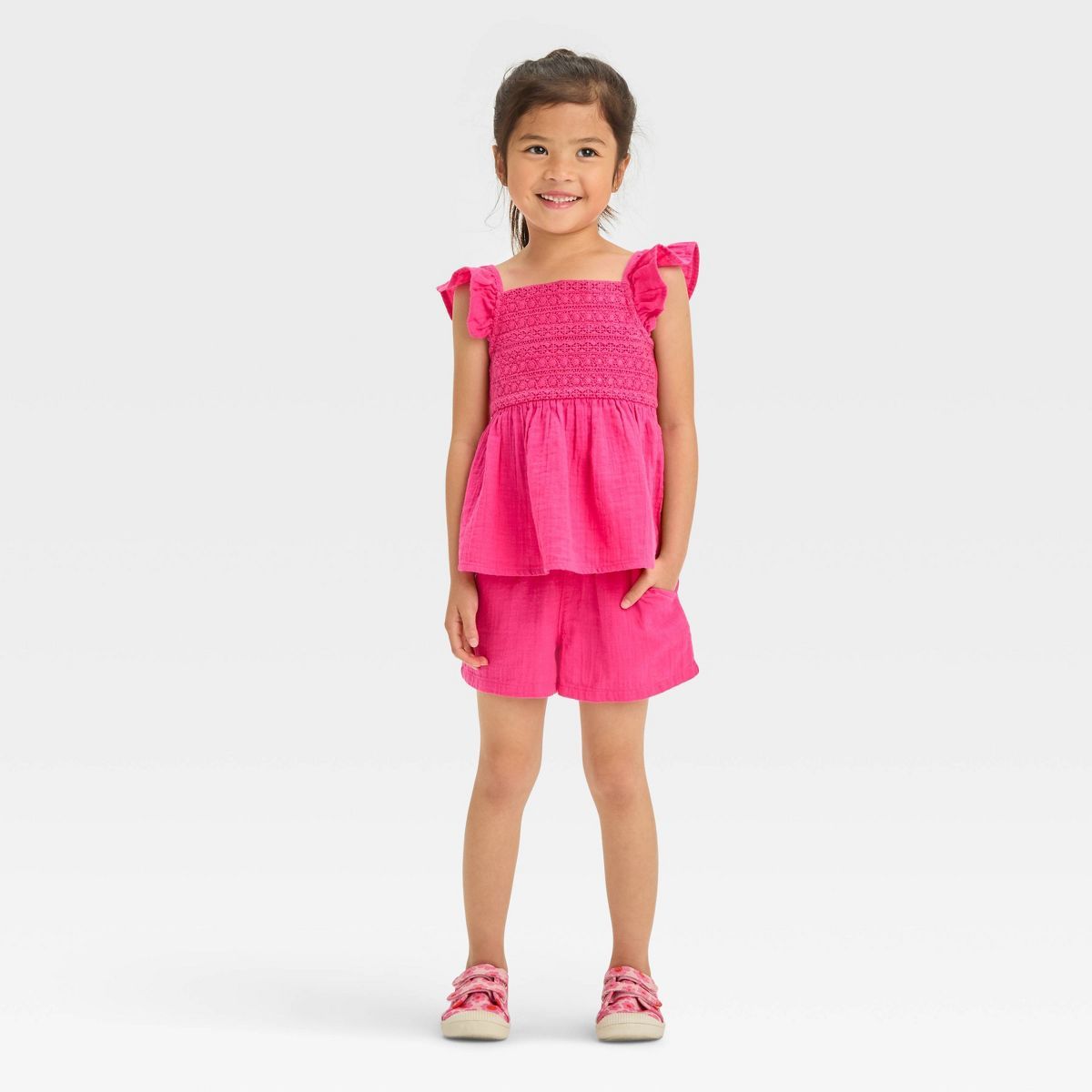 Toddler Girls' Gauze Top & Bottom Set - Cat & Jack™ Pink 5T | Target