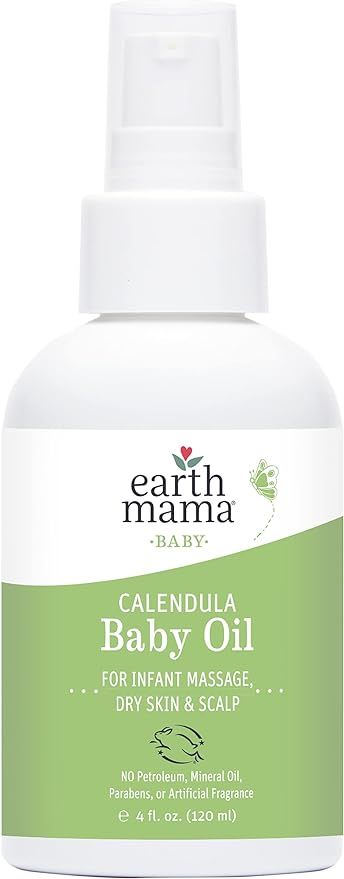 Earth Mama Calendula Baby Oil for Infant Massage, 4-Fluid Ounce | Amazon (US)