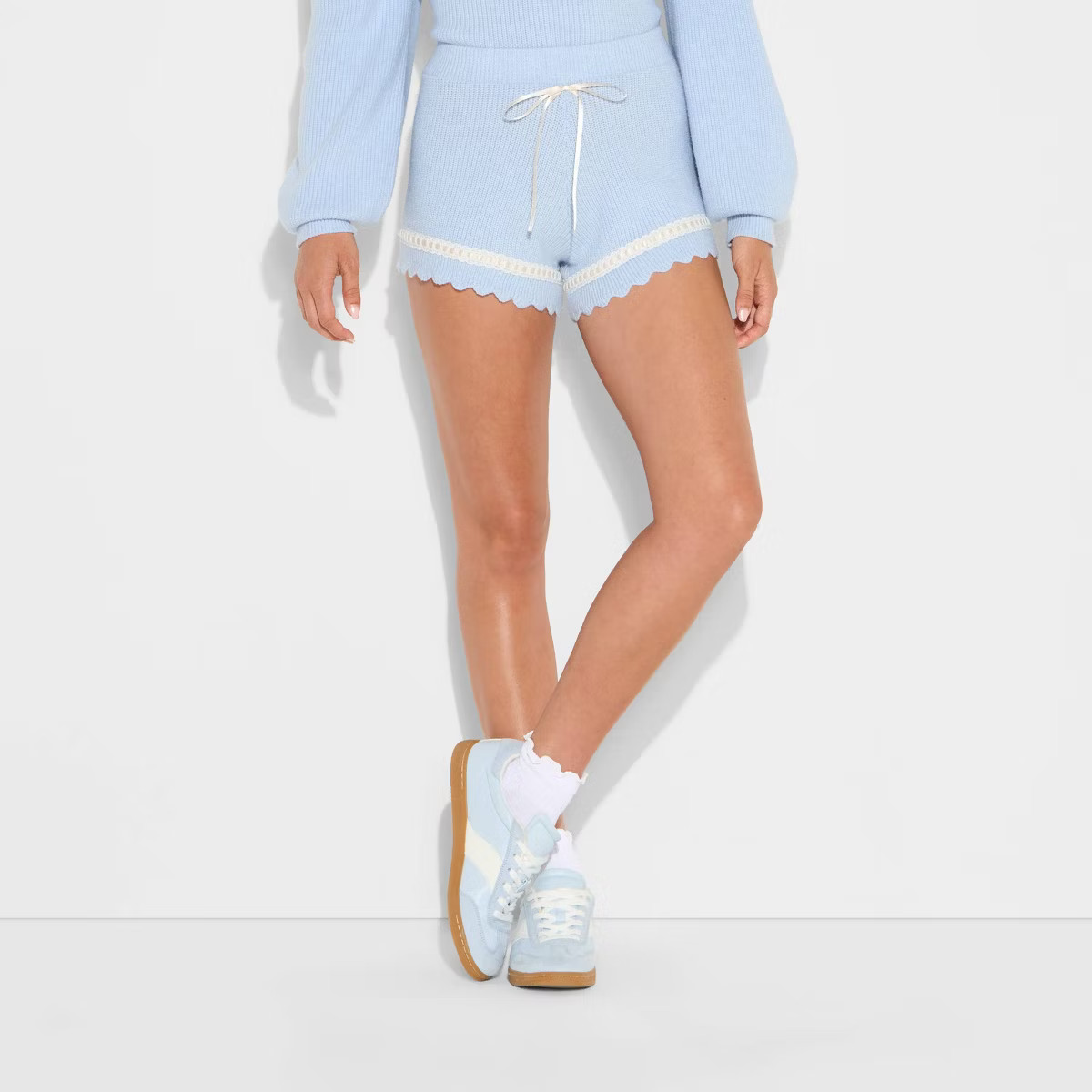 Women's High-Rise Scalloped Micro Sweater Shorts - Wild Fable™ | Target