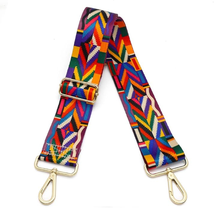 Women Girls Wide Purse Strap Replacement Multicolor Canvas Crossbody Strap | Amazon (US)