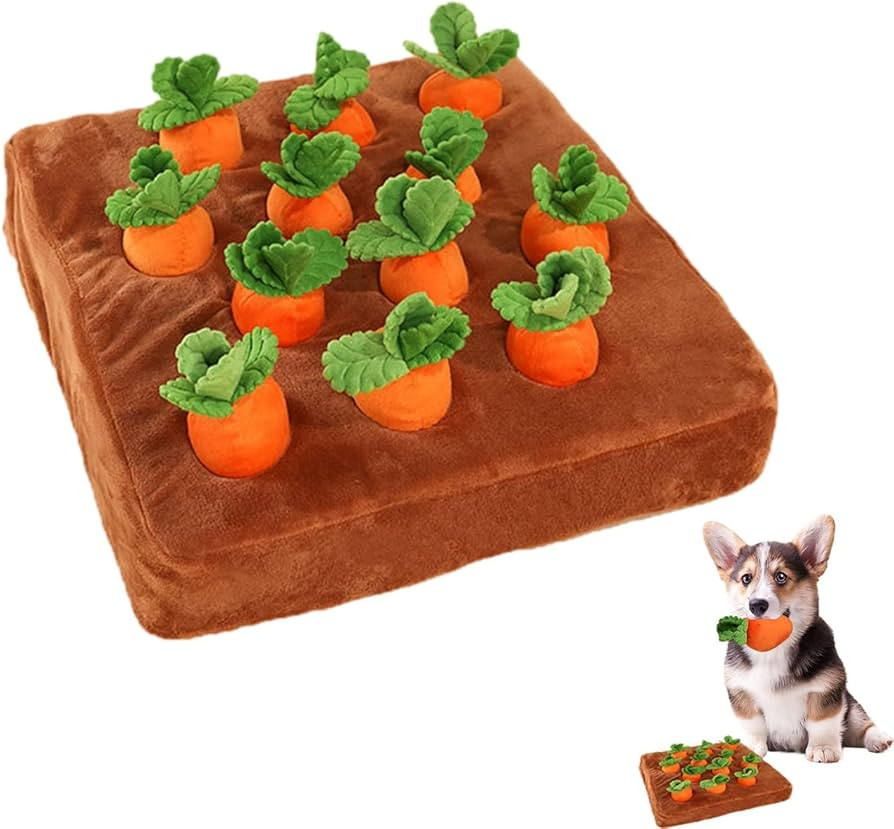 Carrot Dog Toys-Carrot Snuffle Mat for Dogs,Interactive Dog Plush Puzzle Toys,2 in 1 Non-Slip Nos... | Amazon (US)