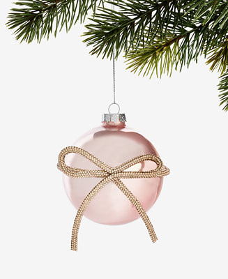 Gilded Glamour Pink Gem Bow Ball Ornament, Macy's Exclusive | Macy's