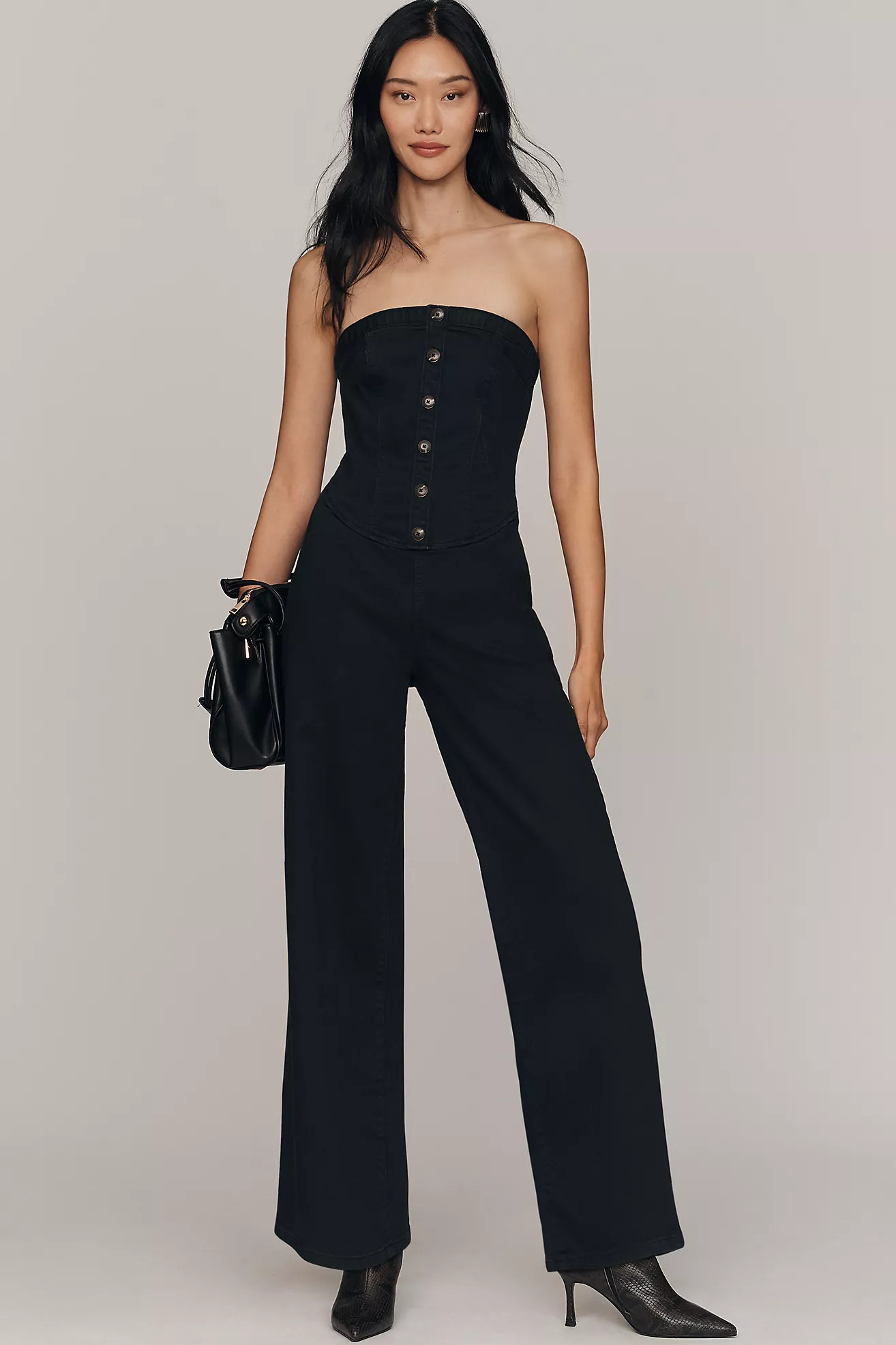Pilcro Strapless Corset Denim Jumpsuit | Anthropologie (US)