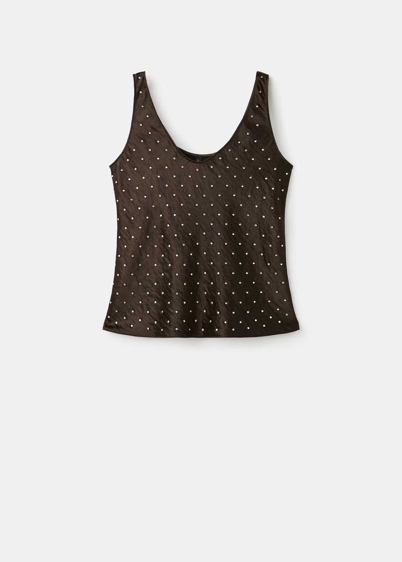 Satin crinkled-effect top with crystals | Mango (US/MX/AU)