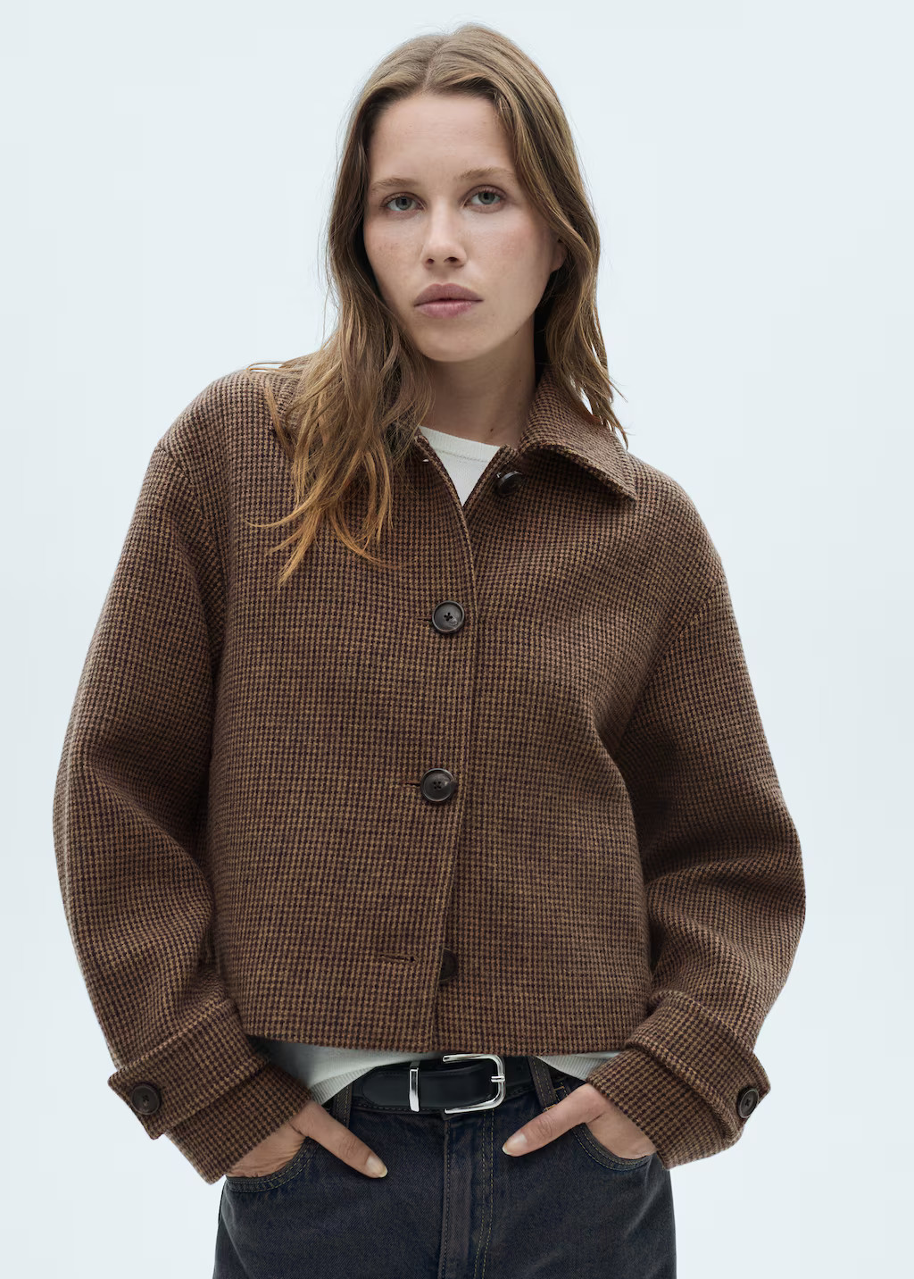Micro houndstooth wool jacket | Mango (US/MX/AU)