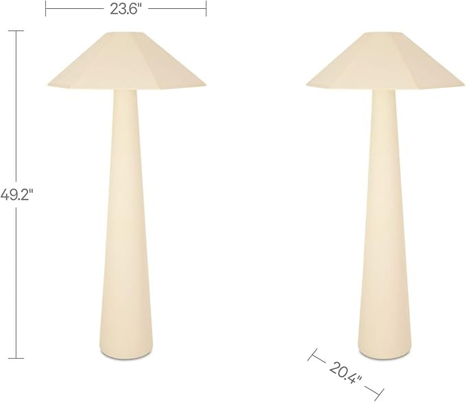 Moe's Home Collection Gigi Floor Lamp, Geometric Fabric Wrapped Shade, Tonal Piping, Iron Base, C... | Amazon (US)