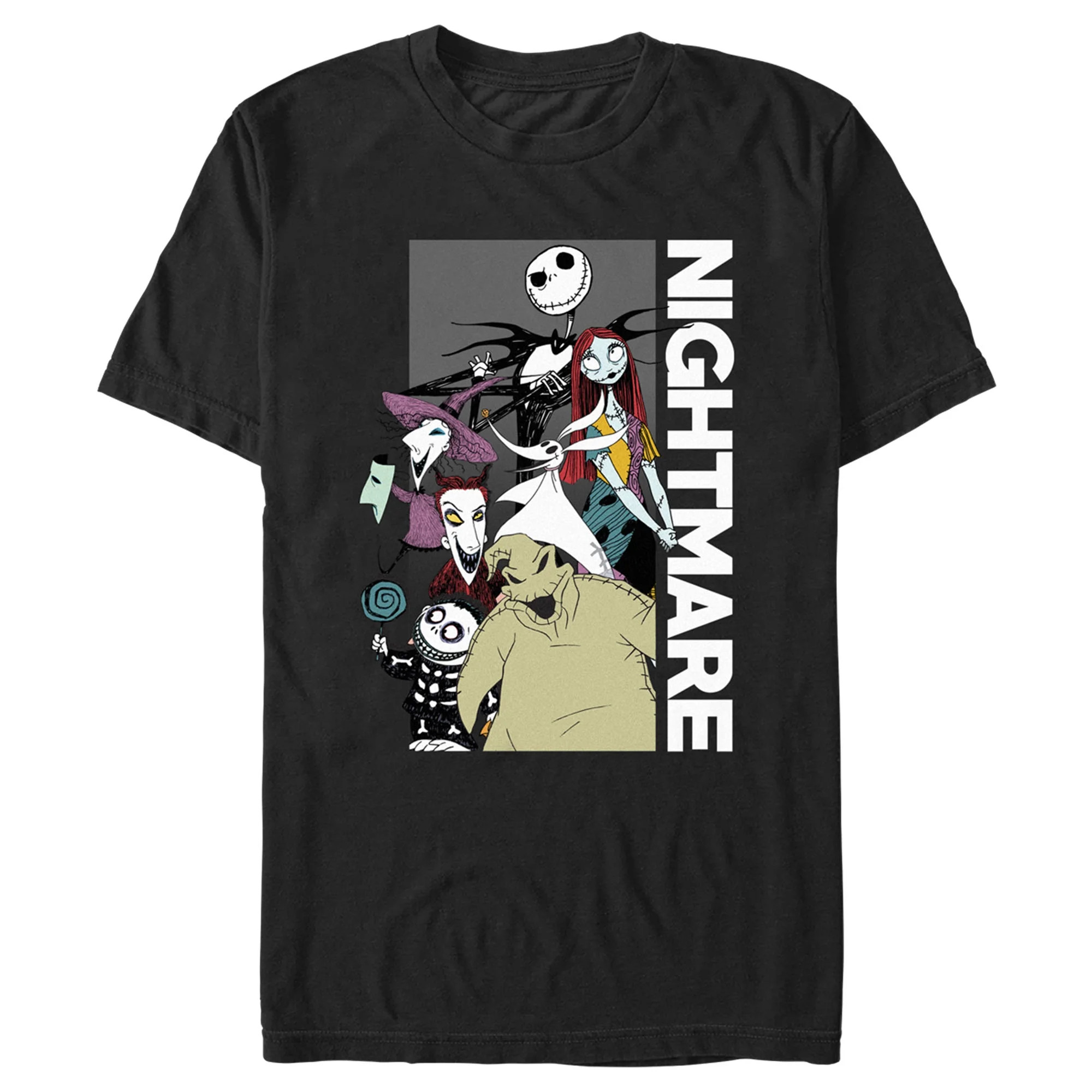 Men's The Nightmare Before Christmas Halloween Group Shot  Graphic Tee Black Medium - Walmart.com | Walmart (US)