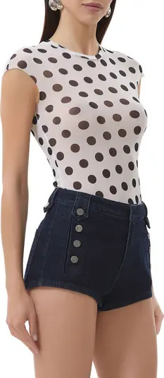 Nina Print Cap Sleeve Mesh Top | Nordstrom