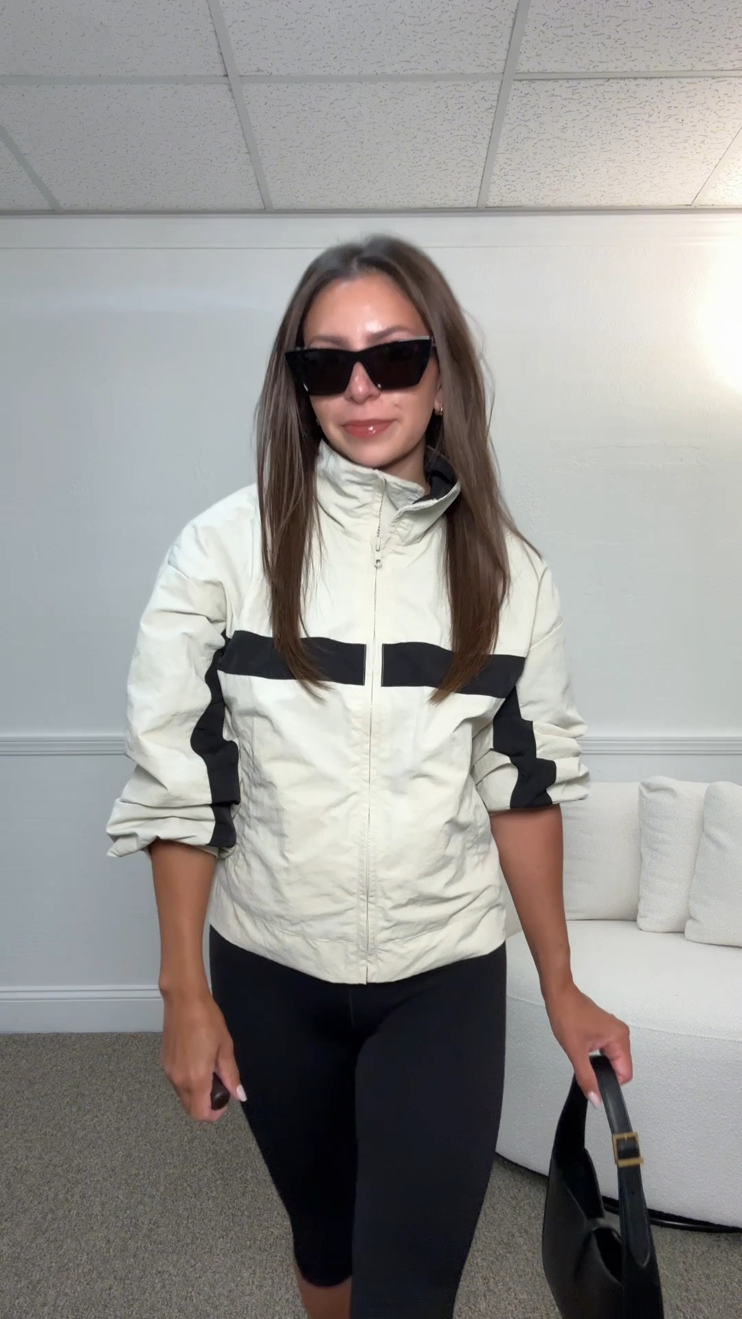 Late summer/ early fall outfit 
@Revolve  windbreaker jacket- small
@Aerie  capri leggings- small
@Steve Madden US kitten heel sandals
YSL bag
YSL sunglasses 

Petite, fall outfit, casual outfit, designer dupe, windbreaker, neutral outfit

#LTKootd #LTKSeasonal #LTKPetite