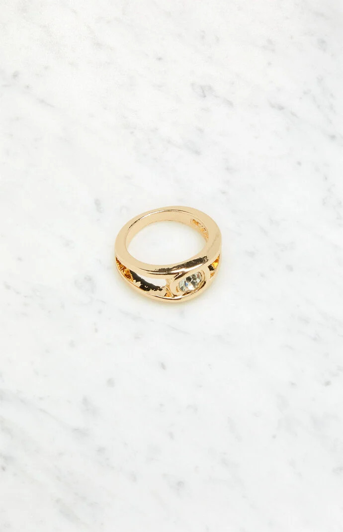 Rhinestone Ring in Gold | PacSun