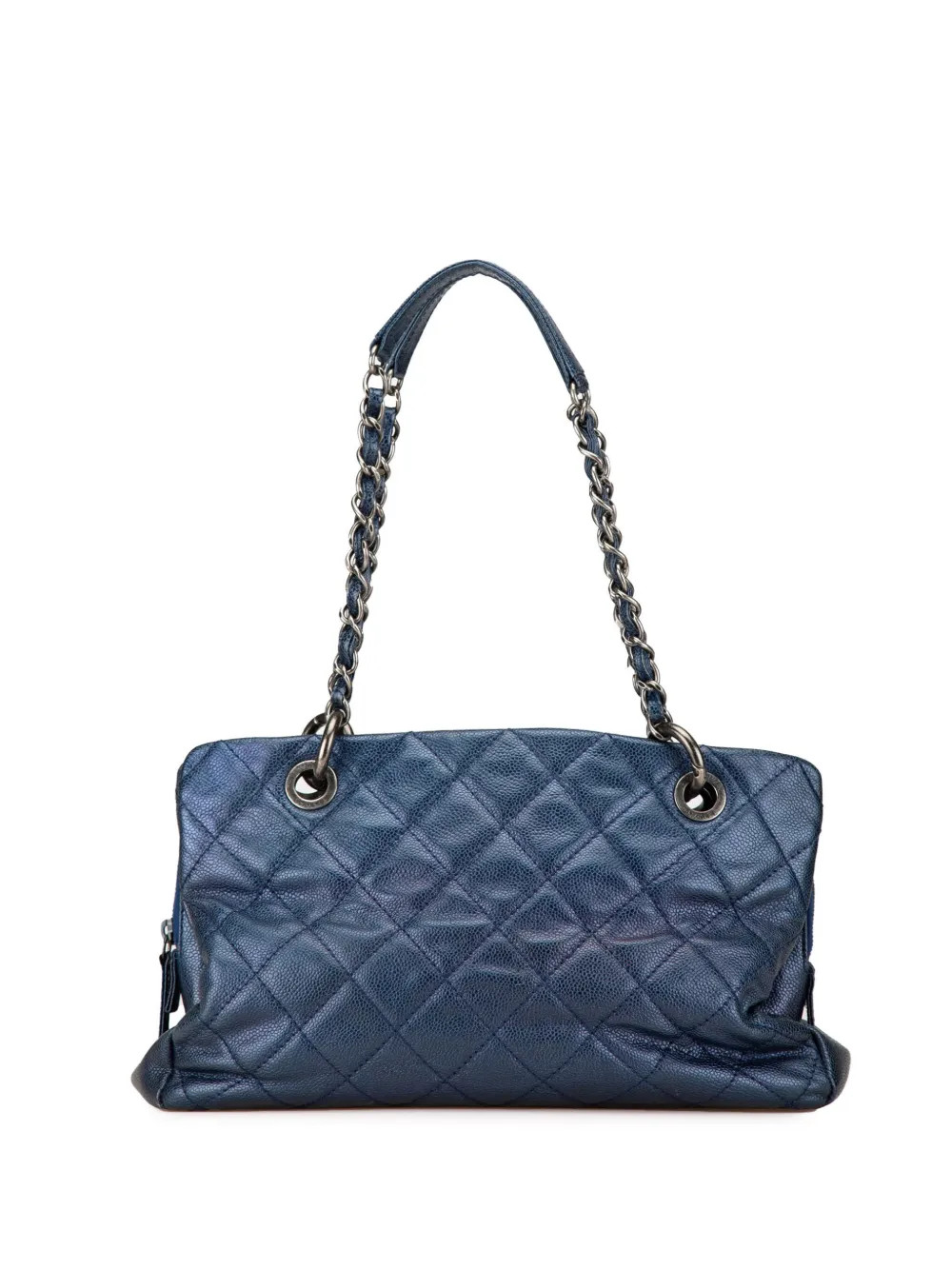 CHANEL Pre-Owned 2012 Quilted Iridescent Caviar Chic Shopping tote bag - Blue | Farfetch Global
